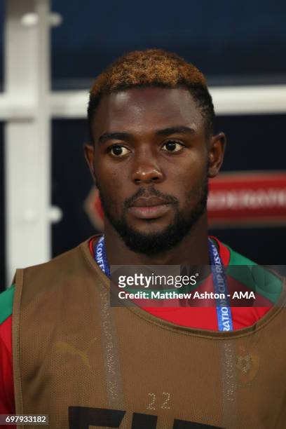 Jonathan Ngwem of Cameroon during the FIFA Confederations Cup Russia 2017 Group B match between Cameroon and Chile at Spartak Stadium on June 18,...