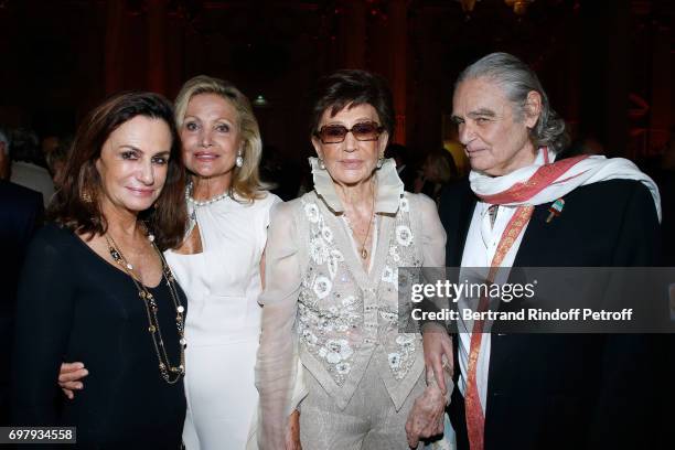 Countess Georgina Brandolini d'Adda, Baroness Silvia Amelia de Waldner, Countess Jacqueline de Ribes and Patrice Calmettes attend the "Societe ses...