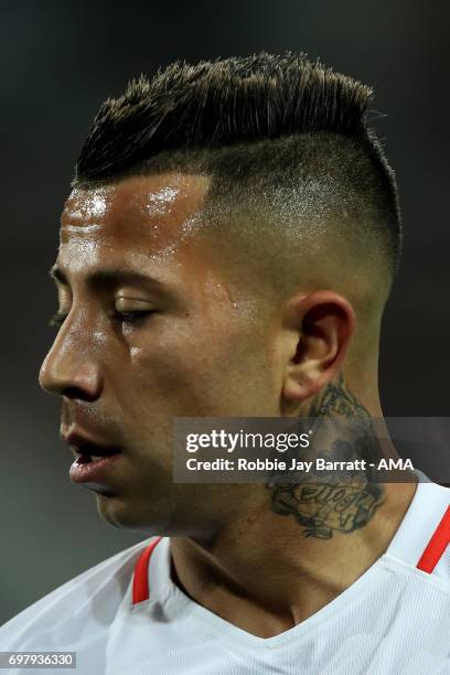 Leonardo Valencia of Chile during the FIFA Confederations Cup Russia 2017 Group B match between Cameroon and Chile at Spartak Stadium on June 18,...