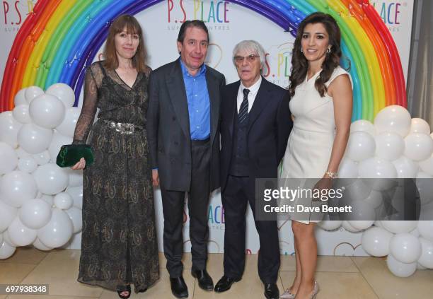 Christabel McEwan, Jools Holland, Bernie Ecclestone and Fabiana Flosi attend the inaugural fundraising dinner for The Petra Stunt Foundation in aid...