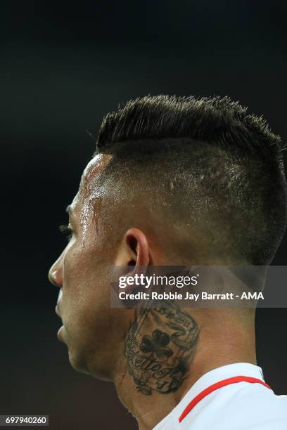 Leonardo Valencia of Chile during the FIFA Confederations Cup Russia 2017 Group B match between Cameroon and Chile at Spartak Stadium on June 18,...