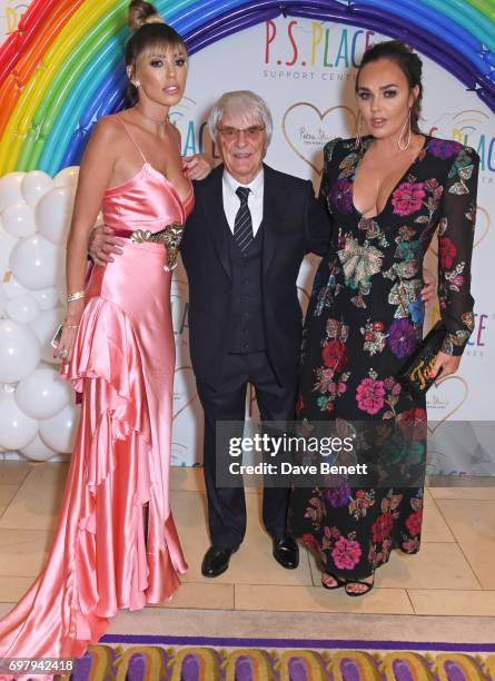 Petra Stunt, Bernie Ecclestone and Tamara Ecclestone attend the inaugural fundraising dinner for The Petra Stunt Foundation in aid of PS Place at the...