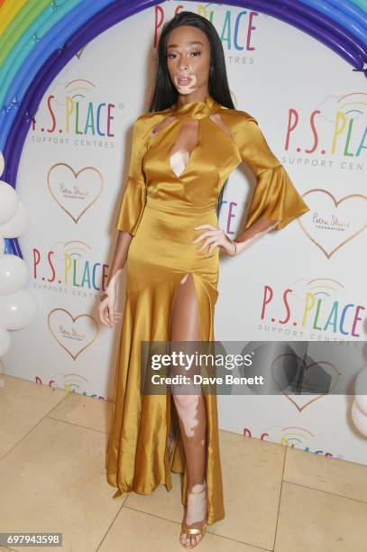 Winnie Harlow attends the inaugural fundraising dinner for The Petra Stunt Foundation in aid of PS Place at the Corinthia Hotel London on June 19,...