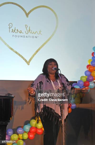 Ruby Turner performs at the inaugural fundraising dinner for The Petra Stunt Foundation in aid of PS Place at the Corinthia Hotel London on June 19,...