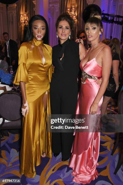 Winnie Harlow, Slavica Ecclestone and Petra Stunt attend the inaugural fundraising dinner for The Petra Stunt Foundation in aid of PS Place at the...