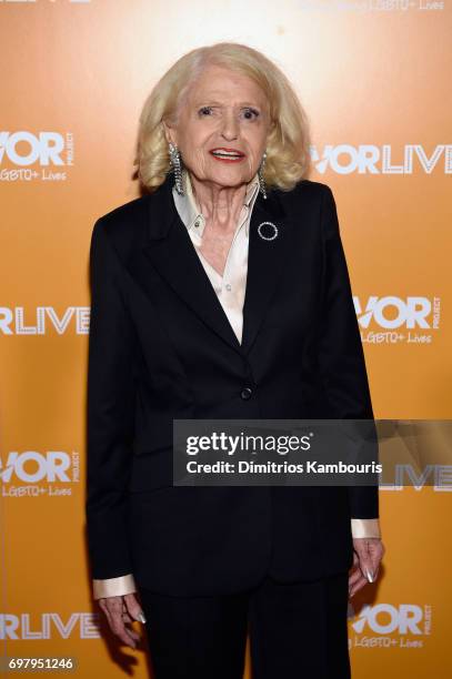 Edith Windsor attends The Trevor Project TrevorLIVE NYC 2017 at Marriott Marquis Times Square on June 19, 2017 in New York City.