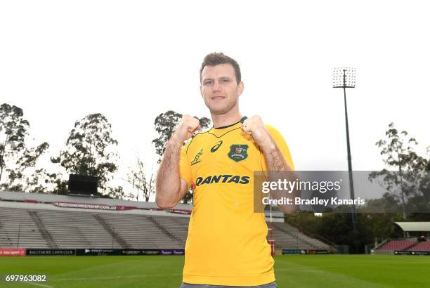 Jeff Horn poses for a photo during an Australian Wallabies media opportunity at Ballymore Stadium on June 20, 2017 in Brisbane, Australia.