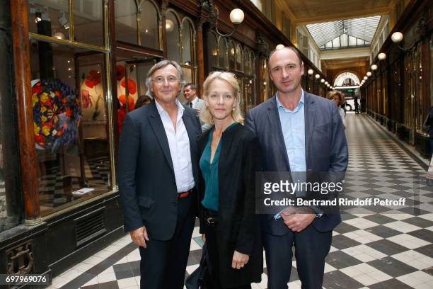 Pierre Passebon, Suzanne Isore and CEO Flammarion, Gilles Haeri attend Barbara de Nicolay signs her Book "L'Esprit du Chateau de Lude" with the Eric...