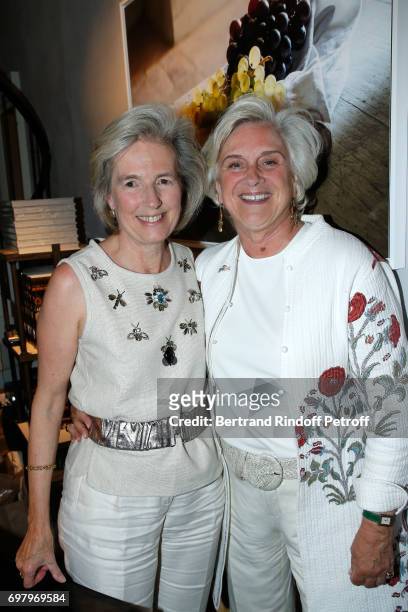 Barbara de Nicolay and her cousin Christiane de Nicolay-Mazery attend Barbara de Nicolay signs her Book "L'Esprit du Chateau de Lude" with the Eric...