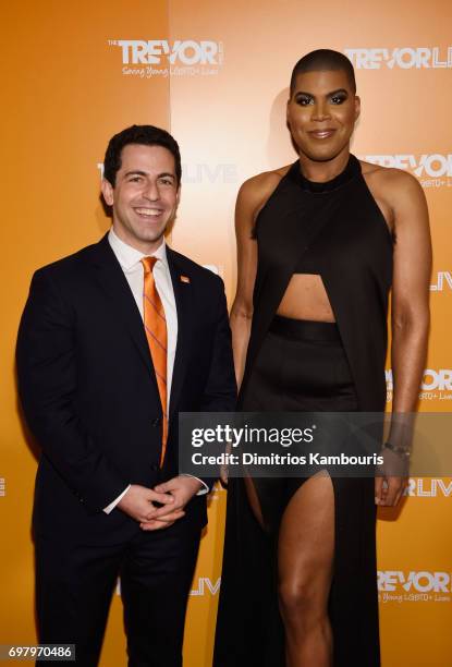 The Trevor Project CEO Amit Paley and EJ Johnson attend The Trevor Project TrevorLIVE NYC 2017 at Marriott Marquis Times Square on June 19, 2017 in...