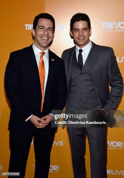 Trevor Project CEO Amit Paley and Actor Jeremy Jordan attends The Trevor Project TrevorLIVE NYC 2017 at Marriott Marquis Times Square on June 19,...