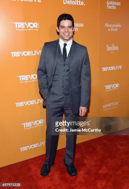 Actor Jeremy Jordan attends The Trevor Project TrevorLIVE NYC 2017 at Marriott Marquis Times Square on June 19, 2017 in New York City.
