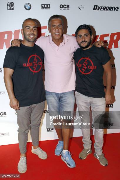 Actor Samy Naceri and Flash Cars Team attend "Overdrive" Paris Premiere at Cinema Gaumont Capucine on June 19, 2017 in Paris, France.