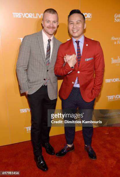 Richert Schnorr and B.D. Wong attend The Trevor Project TrevorLIVE NYC 2017 at Marriott Marquis Times Square on June 19, 2017 in New York City.