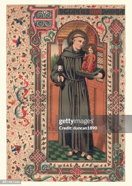 st. anthony of padua - st anthony of padua stock-grafiken, -clipart, -cartoons und -symbole