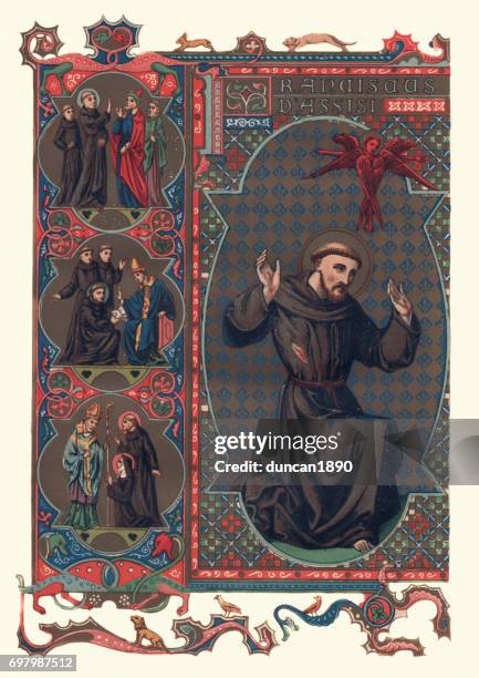 saint francis of assisi - st francis stock illustrations