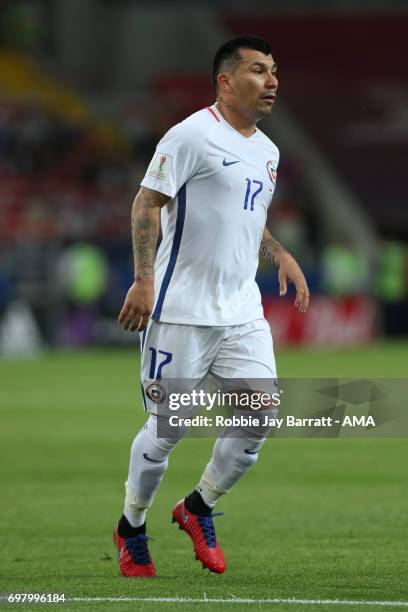 Gary Medel of Chile during the FIFA Confederations Cup Russia 2017 Group B match between Cameroon and Chile at Spartak Stadium on June 18, 2017 in...