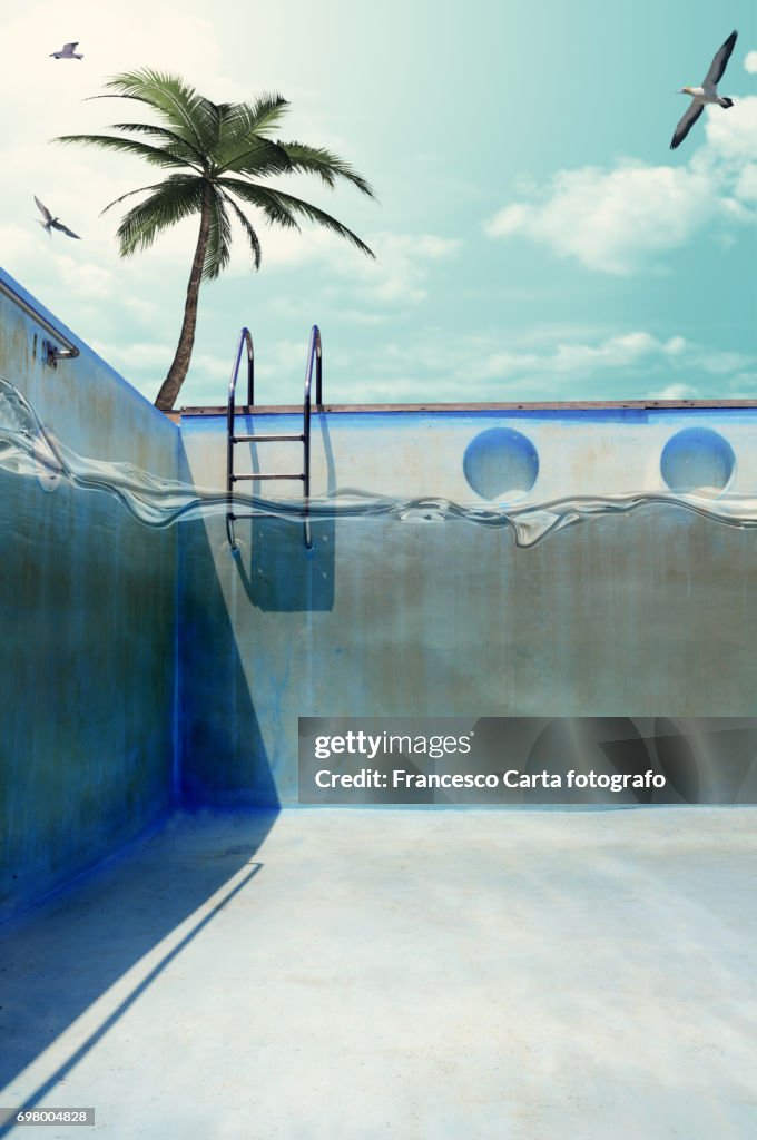 Surface level swimming pool