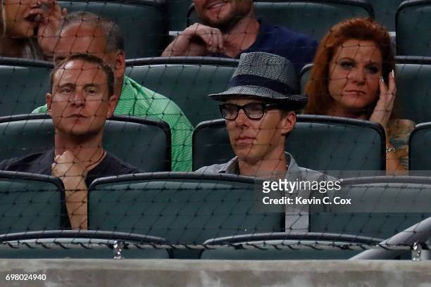 Benedict Cumberbatch attends the game between the Atlanta Braves and the San Francisco Giants at SunTrust Park on June 19, 2017 in Atlanta, Georgia.