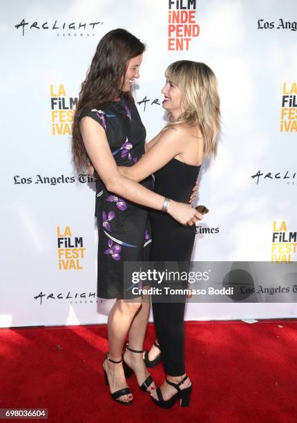 Hillary Spera and Addison Timlin attend the screening of "Submission" during the 2017 Los Angeles Film Festival at Arclight Cinemas Culver City on...