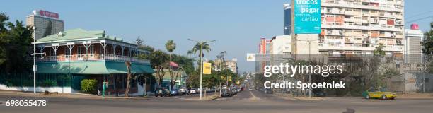panoramic street scene in maputo, mozambique - maputo mozambique city imagens e fotografias de stock