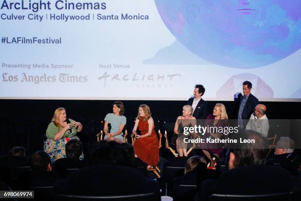 Moderator Dreak Clark, director Camille Thoman, Mireille Enos, producer Bronwyn Cornelius, producer Elizabeth Yng-Wong, producer Julian Cuatherley,...