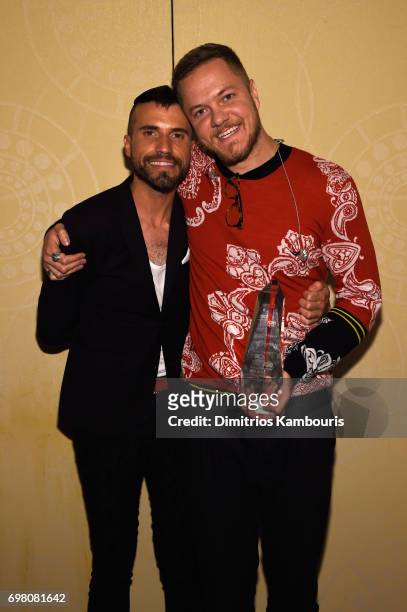 Tyler Glenn and Dan Reynolds of Imagine Dragons attend The Trevor Project TrevorLIVE NYC 2017 at Marriott Marquis Times Square on June 19, 2017 in...