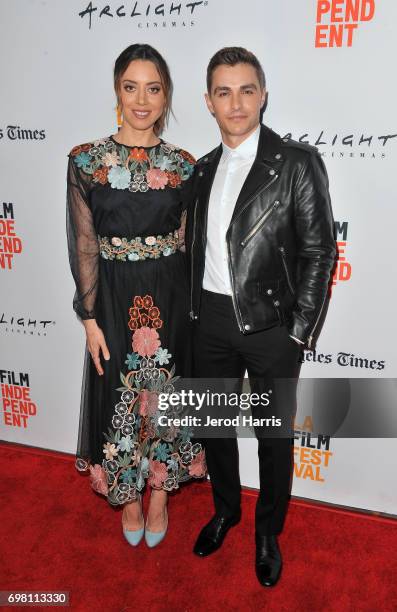 Aubrey Plaza and Dave Franco attend the screening of "The Little Hours" during 2017 Los Angeles Film Festival at Arclight Cinemas Culver City on June...