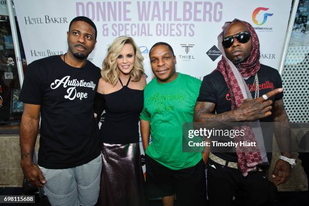 Kay Gee, Jenny McCarthy, Vin Rock and Treach attend Generation Rescue's Go Home With Donnie Again on June 19, 2017 in St. Charles, Illinois.