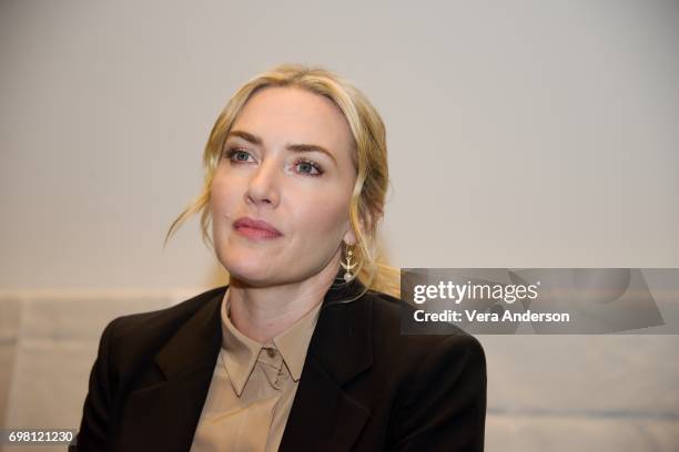 Kate Winslet at "The Mountain Between Us" press conference at the SoHo Hotel on June 19, 2017 in London, England.