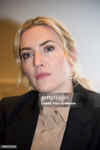 Kate Winslet at "The Mountain Between Us" press conference at the SoHo Hotel on June 19, 2017 in London, England.