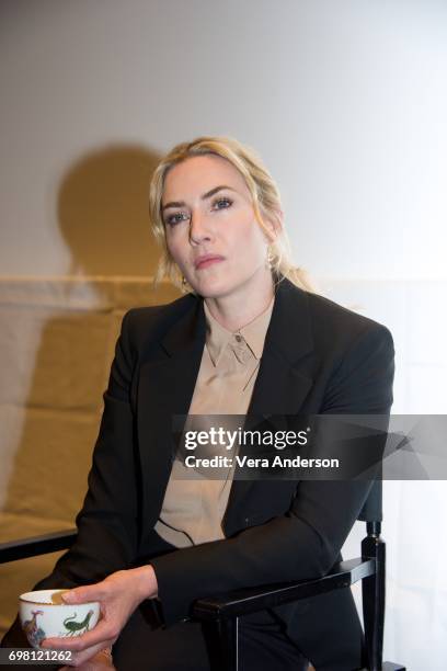 Kate Winslet at "The Mountain Between Us" press conference at the SoHo Hotel on June 19, 2017 in London, England.