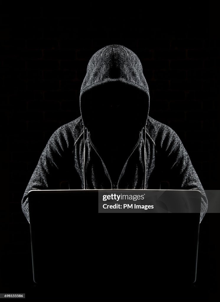 Scary computer hacker