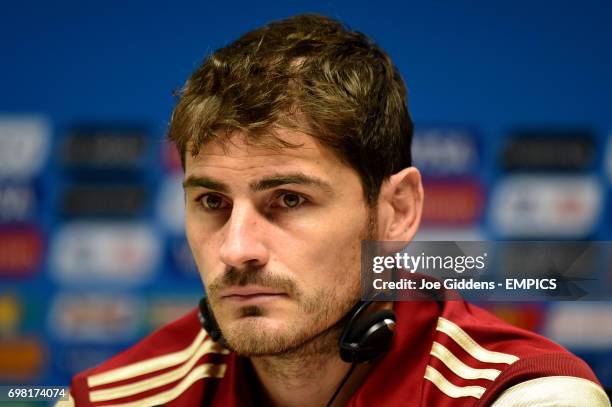 Spain's Iker Casillas during a press conference