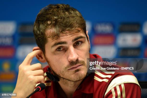 Spain's Iker Casillas during a press conference