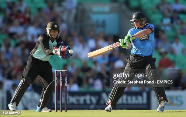 Sussex Sharks' Luke Wright batting action