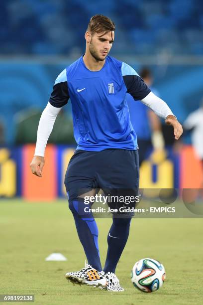 Greece's Panagiotis Tachtsidis during a training session at Arena das Dunas in Natal