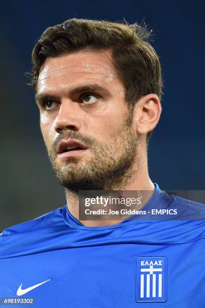 Greece's Alexandros Tziolis during a training session at Arena das Dunas in Natal