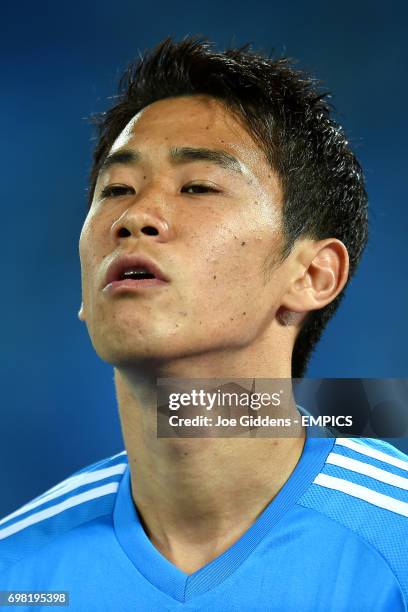 Japan's Shinji Kagawa during a training session at Arena das Dunas in Natal