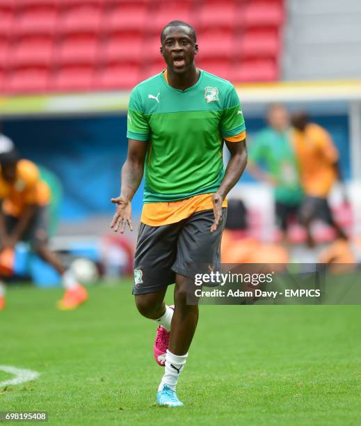 Ivory Coast's Yaya Toure during a training session