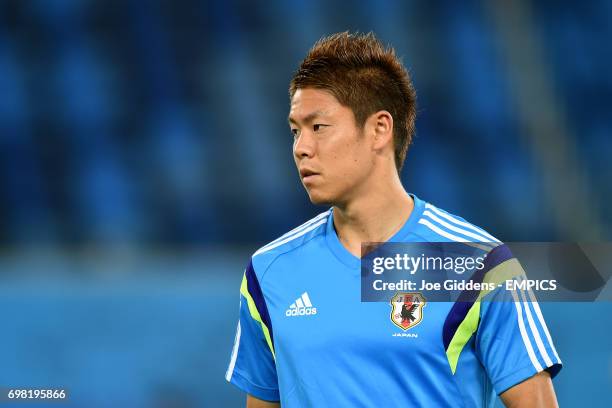 Japan's Masahiko Inoha during a training session at Arena das Dunas in Natal