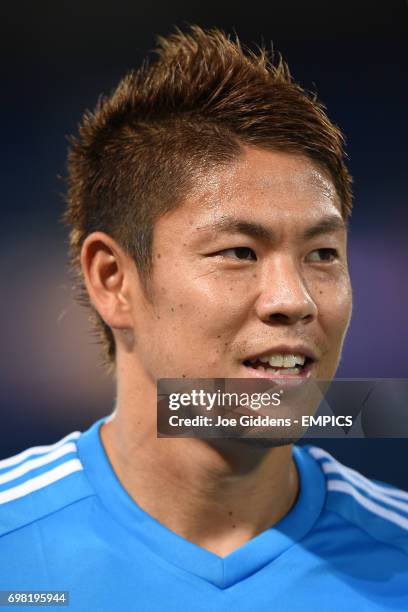 Japan's Masahiko Inoha during a training session at Arena das Dunas in Natal