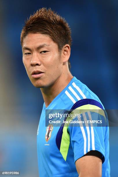 Japan's Masahiko Inoha during a training session at Arena das Dunas in Natal