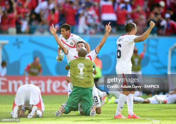 Costa Rica players celebrate after the final whistle