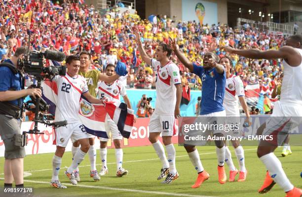 Costa Rica players celebrate after the final whistle