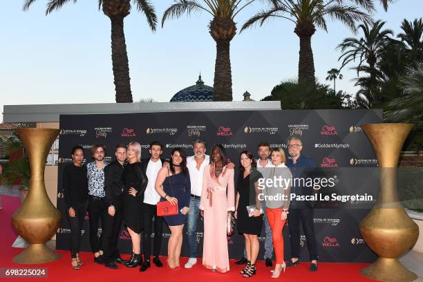 Fabien Provost and his team attend the Golden Nymph Nominees party at the Monte Carlo Bay hotel on day 4 of the 57th Monte Carlo TV Festival on June...