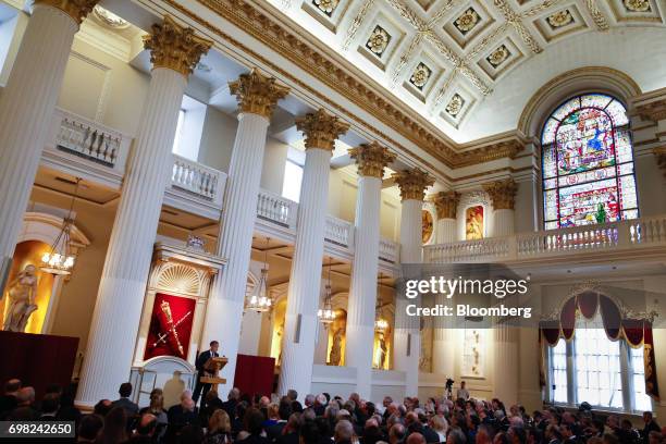 Mark Carney, governor of the Bank of England, speaks at the delayed annual Mansion House speech, usually delivered at the annual Bankers and...