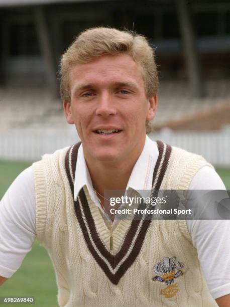 Alec Stewart of Surrey during a team photocall at The Oval, London, circa April 1987.