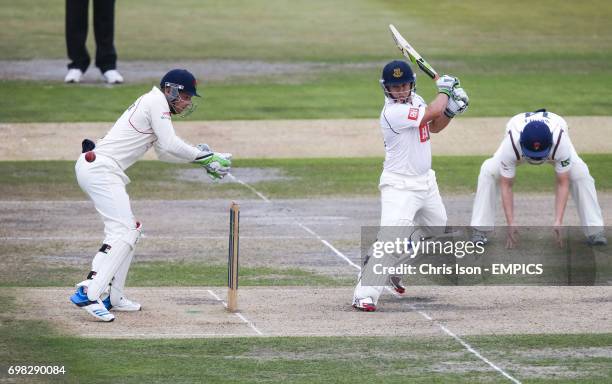 Sussex's Craig Cachopa batting against Lancashire during the LV County Championship match at the County Ground in Hove, East Sussex.