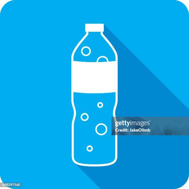 sparkling water bottle icon silhouette - carbonated drink stock illustrations